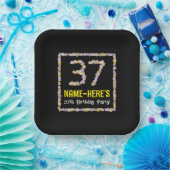 37誕生日:フローラ花数名前をカスタムする ペーパープレート (パーティー)