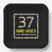 37誕生日:フローラ花数名前をカスタムする ペーパープレート (正面)