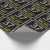 37誕生日:フローラ花数名前をカスタムする ラッピングペーパー (角)