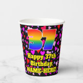 37誕生日:愛するハートパターン, Rainbow 37 紙コップ (裏面)