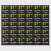 37誕生日:豪華エレガントなフェイク金ゴールドルック# ラッピングペーパー (フラット)