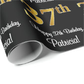 37誕生日:豪華エレガントなフェイク金ゴールドルック# ラッピングペーパー (ロールコーナー)