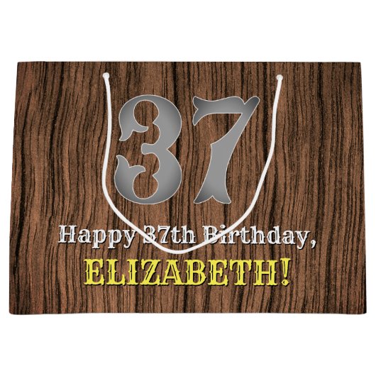 37誕生日: Country インスパイア Western  Look, Name ラージペーパーバッグ (正面)