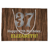 37誕生日: Country インスパイア Western  Look, Name ラージペーパーバッグ (裏面)