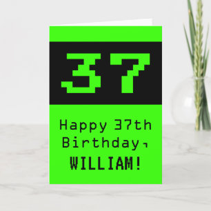 37誕生日:Nerdy /オタク系のスタイル"37"と名前 カード