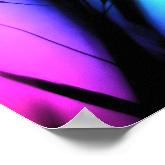 370729 RAINBOWデジタルバタフライ現実主義背景 ポスター (角)