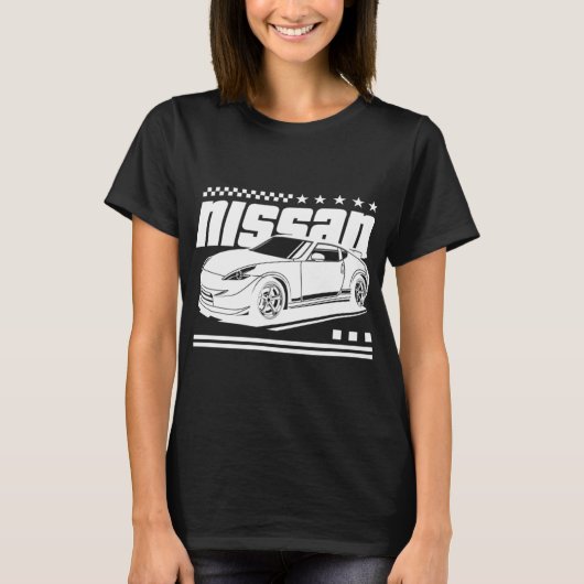 370z Tシャツ日産nismo jdmレジェンドホワイト Tシャツ (正面)