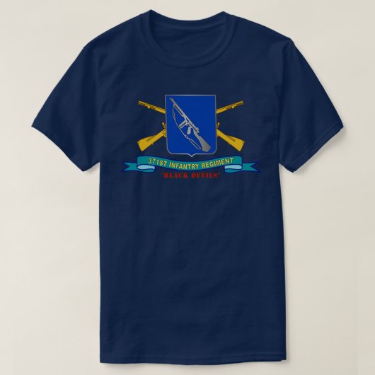 371歩兵連隊黒悪魔Brリボン付き Tシャツ (デザイン正面)