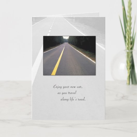 3718新車、道路おめでとう カード (正面)