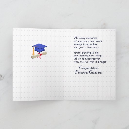 3746匹の幼稚園の卒業 カード (内部)