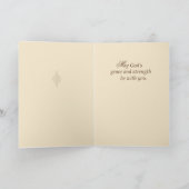 3774悔やみや弔慰の宗教十字および日没 カード (内部)