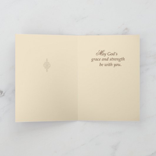 3774悔やみや弔慰の宗教十字および日没 カード (内部)