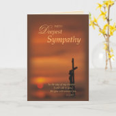 3774悔やみや弔慰の宗教十字および日没 カード (黄色い花)