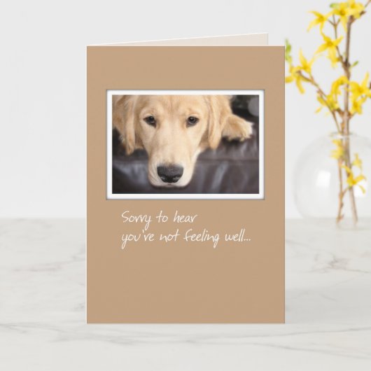 3780元気になれ、犬 カード (黄色い花)