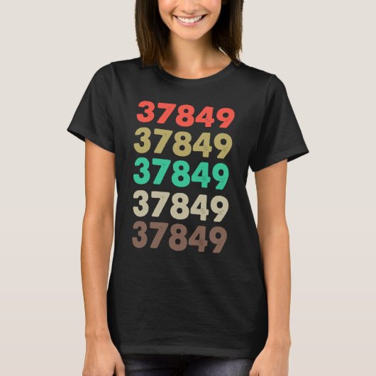 37849レトロ郵便番号37849 Tシャツ (正面)