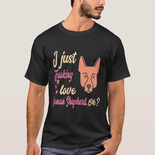 37 ジャーマンシェパード大好きですOK ジャーマン Tシャツ (正面)