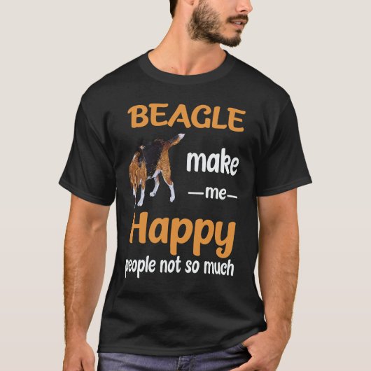 37 ビーグルは私を幸せにしてくれる 人間はそれほどでも Tシャツ (正面)
