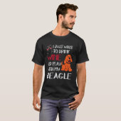 37 ワインを飲んで私のビーグルと遊ぶ Tシャツ (正面フル)