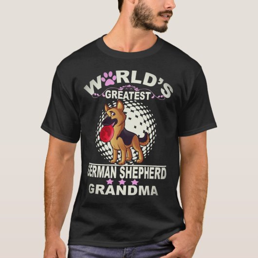 37 世界最高のジャーマンシェパードの祖母 ドイツ Tシャツ (正面)