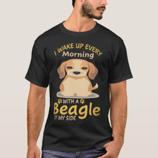 37 毎朝ベーグル犬と一緒に目覚める Tシャツ