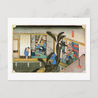 37. 赤坂宿, 広重 ポストカード