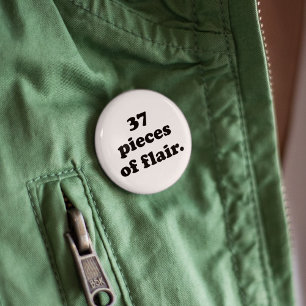 37 Pieces of Flair Funny Retro Black & White 缶バッジ