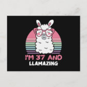37 Year Old Bday Llamazing 37th Birthday Llama ポストカード (正面)