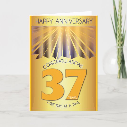 37 Year Sober Anniversary | Golden Ray 12 Step  カード (正面)