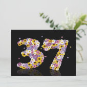 37thバースデーパーティー、花の文字 招待状 (スタンド正面)
