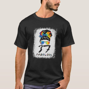 37th誕生日素晴らしい女の子絞り染めメッシーバン37Y Tシャツ