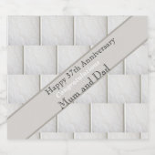 37th 結婚 Anniversary Alabaster、編集可能 スパークリングワインラベル (シングルラベル)