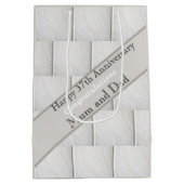 37th 結婚 Anniversary Alabaster、編集可能 ミディアムペーパーバッグ (裏面)