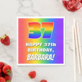 37th Birthday: Colorful, Fun Rainbow Pattern # 37 スタンダードランチョンナプキン (インサイチュ)