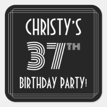 37th Birthday Party:アールデコスタイルと名前をカスタムする