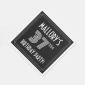 37th Birthday Party:アールデコスタイル+名前をカスタムする スタンダードランチョンナプキン (角)