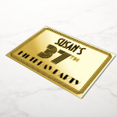 37th Birthday Party —アールデコスタイル「37」 & Name 箔招待状 (回転した状態)