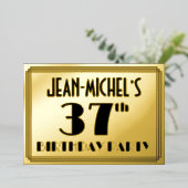 37th Birthday Party —アールデコ検索「37」 +名前 箔招待状 (立ち正面)