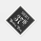 37th Birthday Party – スクリプファンシート+名前をカスタムする スタンダードランチョンナプキン (角)