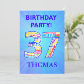 37th Birthday Party Invitation名前の追加 招待状 (スタンド正面)