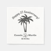 37th Wedding Anniversary Palm Trees スタンダードカクテルナプキン (正面)