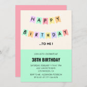 38おもしろい歳の誕生日招待状ハッピーバースデー 招待状 (正面/裏面)