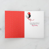 38よくはしゃぐ歳の誕生日カードを持つタビー猫 カード (内部)