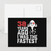 38年前に誕生日 私は一番速かった ポストカード (正面/裏面)
