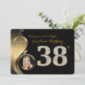 38日,誕生日招待状,数値ダイヤモンド,写真2 招待状 (スタンド正面)