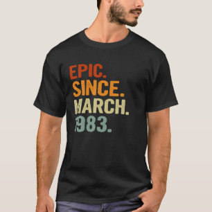 38歳のレトロ誕生日ギフト叙事詩3月から Tシャツ