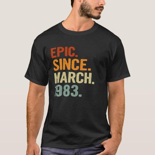 38歳のレトロ誕生日ギフト叙事詩3月から Tシャツ (正面)