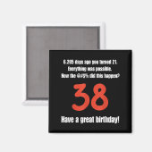 38歳の誕生日おめでとう面白い名言 誕生日お祝い マグネット (正面/裏面)