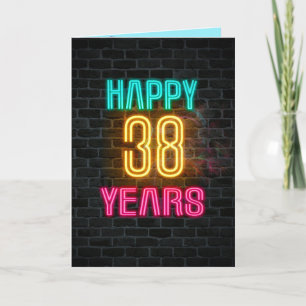 38歳の誕生日にネオンのサインが入る カード