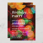 38歳の誕生日の招待紙吹雪カラフルスパークル 招待状 (正面/裏面)