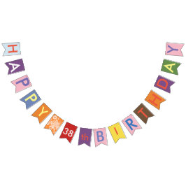 38歳の誕生日を祝う旗 バンティングフラッグ
